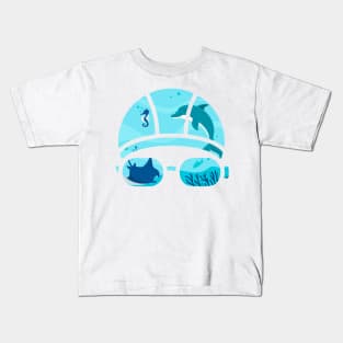 Creative Swimming Cap of Dolphins in the Ocean Gift Kids T-Shirt